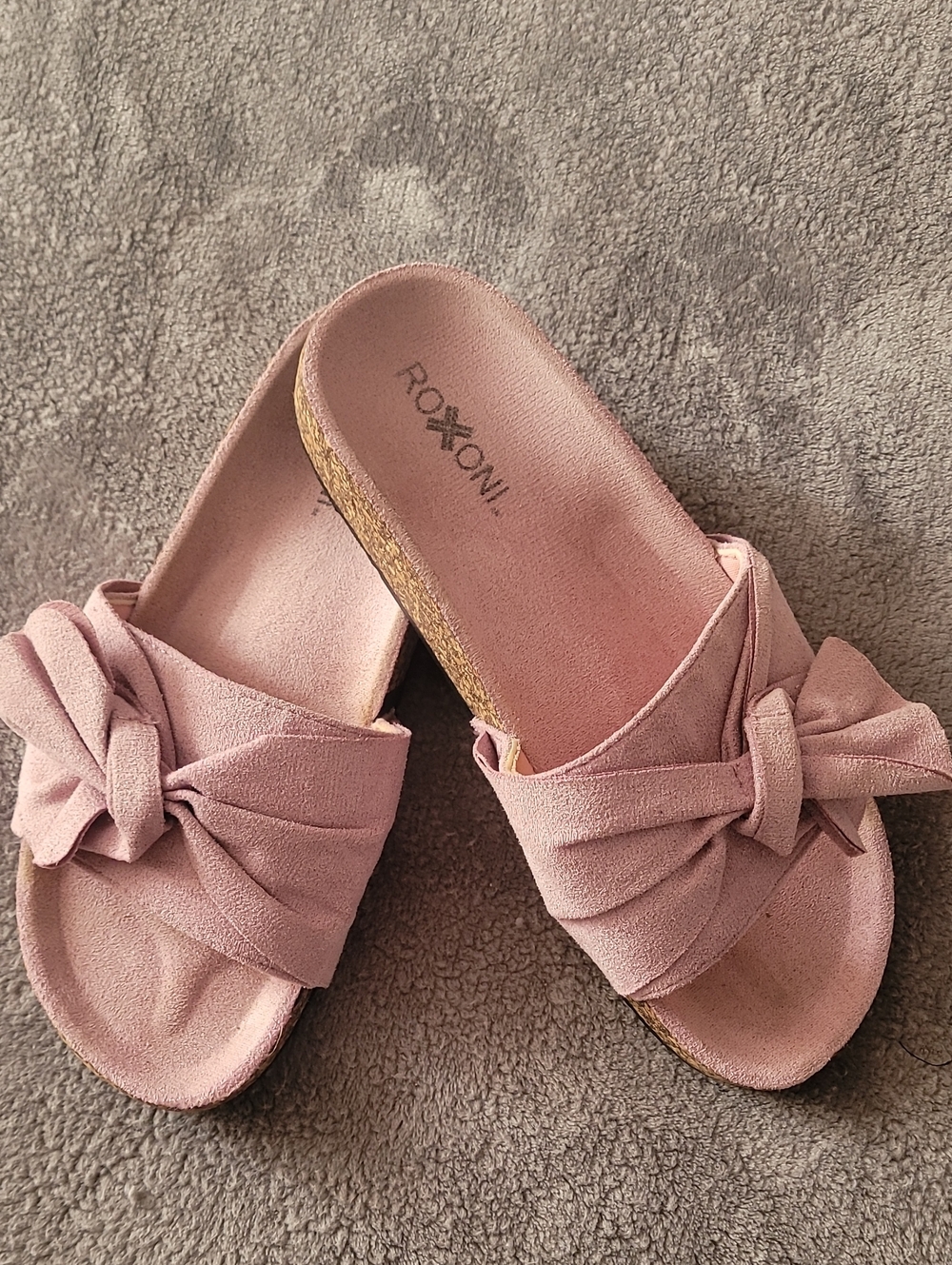 Roxoni Pink Knot Slide Sandals for Women Size 40